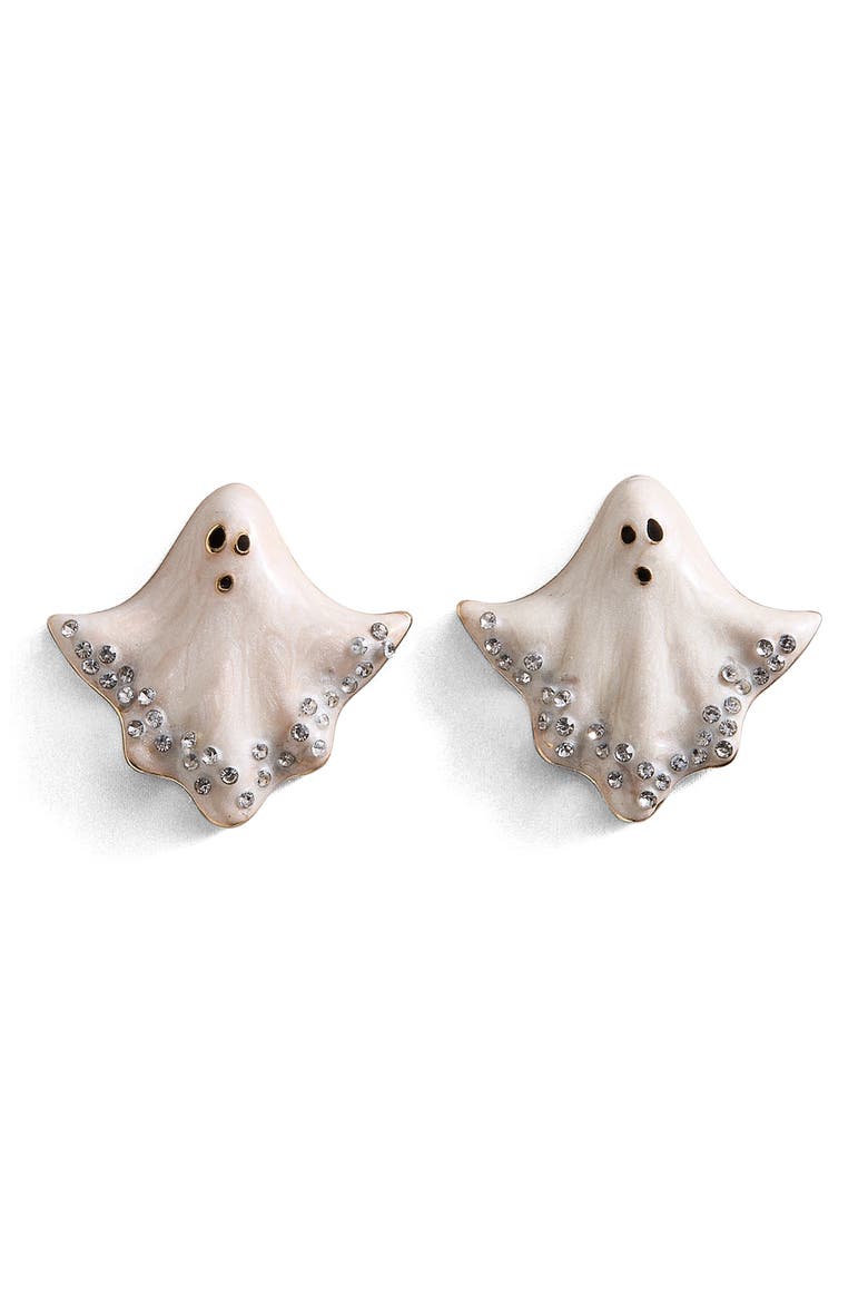Ghoul Friends Halloween Stud Earrings, Main, color, CLEAR