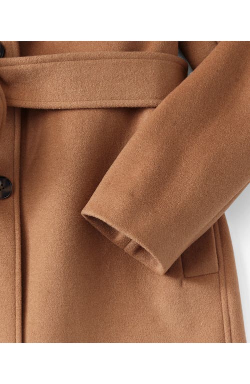Lands' End Wool Wrap Long Coat In Multi