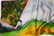 Annette Amoroso Girasoli Sunflower Silk Satin Scarf