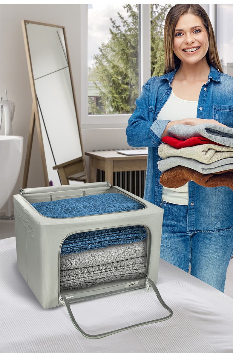 SORBUS Gray Windowed Storage Box - Set of 2, Alternate, color, Gray