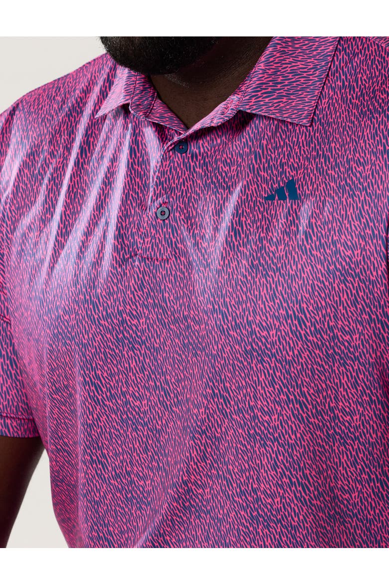 Big & Tall Ultimate 365 Feather Print Polo Shirt, Alternate, color, LUCID PINK
