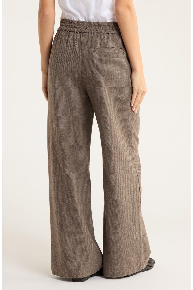Allison Houndstooth Pull-On Wide Leg Moleskin Pants, Alternate, color, BROWN HOUNDSTOOTH