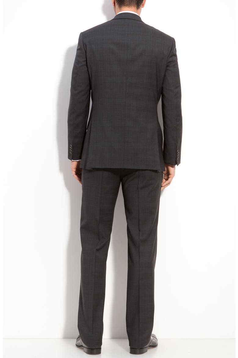 Plaid Wool Suit, Alternate, color, CHARCOAL