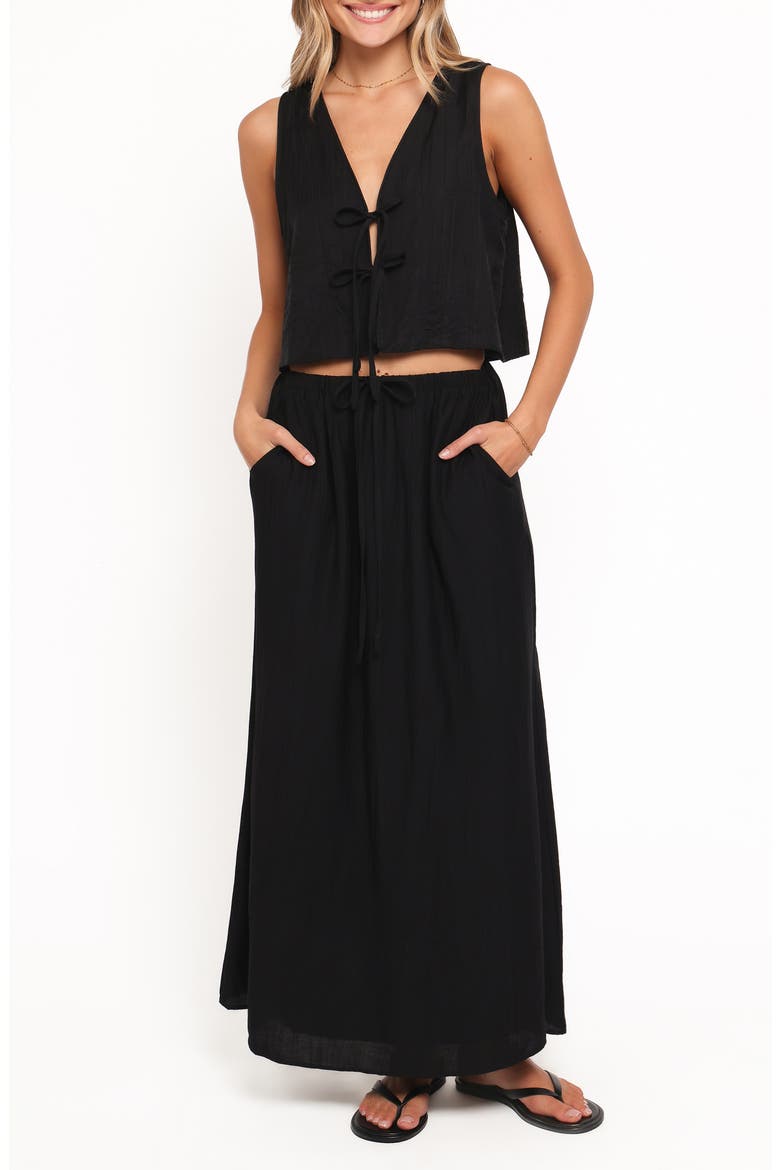 Captie Tank & Maxi Skirt Set, Main, color, BLACK