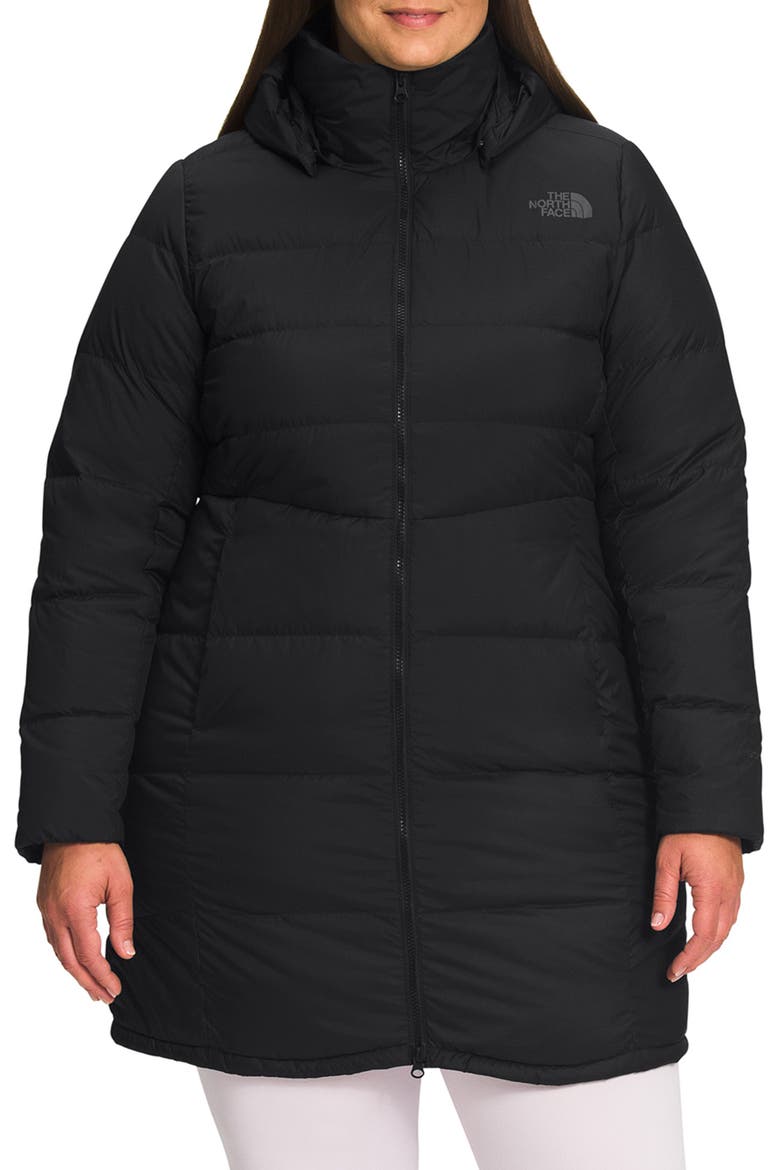 Metropolis Water Repellent 550 Fill Power Down Hooded Parka, Main, color, TNF BLACK