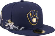 New Era Men's New Era Navy Milwaukee Brewers Run Mascot 59FIFTY Fitted Hat