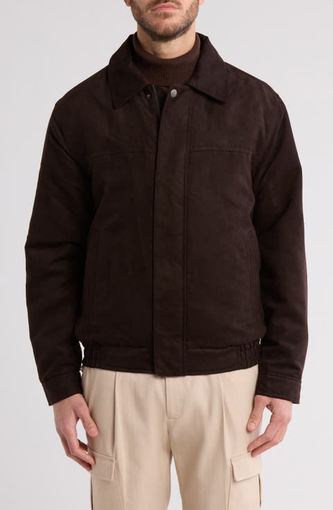 Micro Faux Suede Shirt Jacket