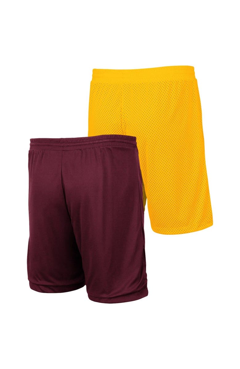 COLOSSEUM Men's Colosseum Gold/Maroon Arizona State Sun Devils Wiggum Reversible Shorts, Alternate, color, 