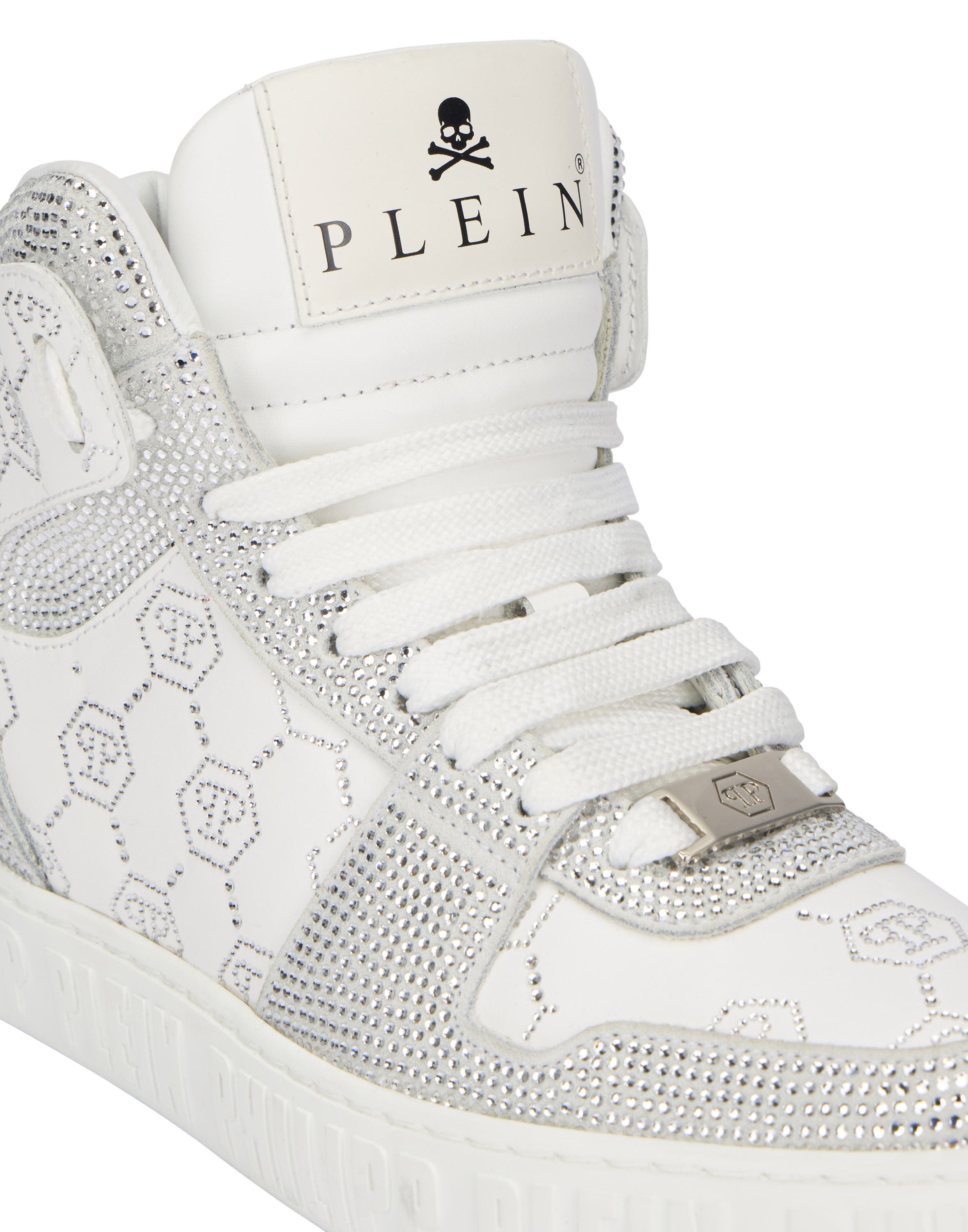 High Top Sneakers Carson Monogram Strass Unisex, Alternate, color, white