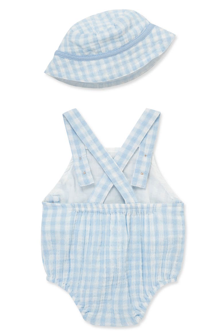 Check Print Bodysuit & Bucket Hat Set, Alternate, color, BLUE