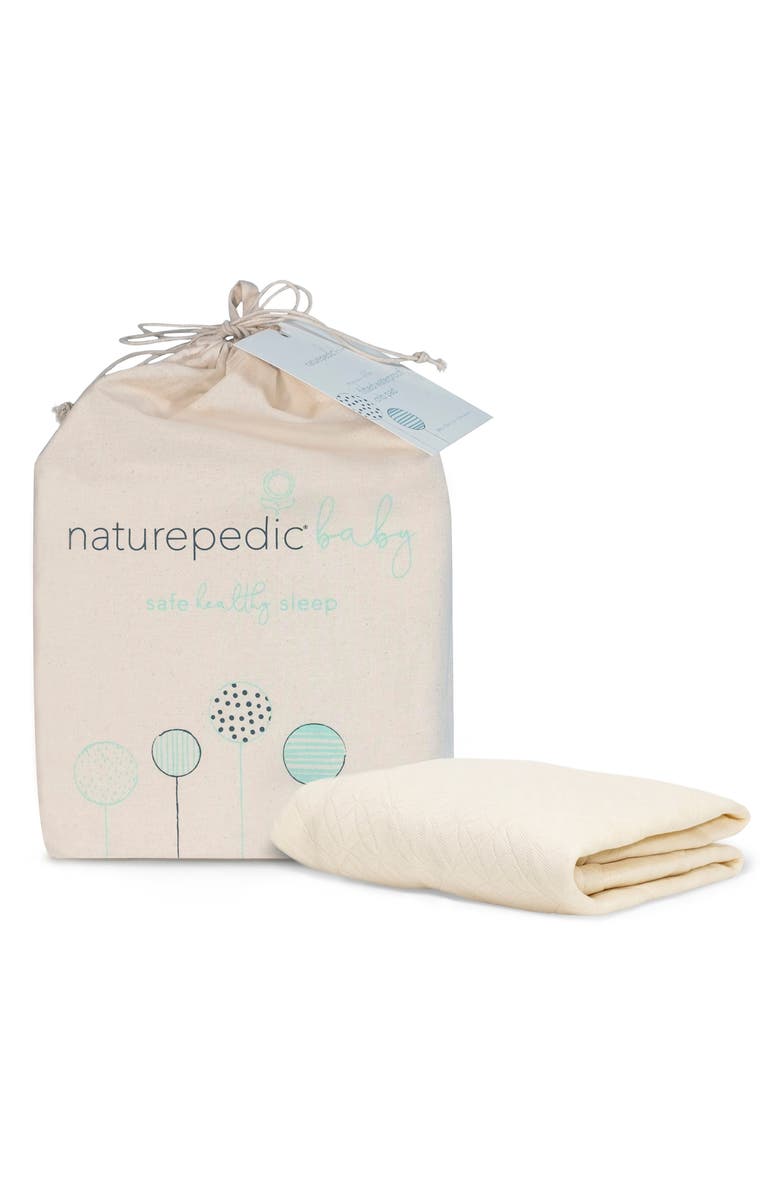 Naturepedic Ultra Breathable Crib Mattress Cover, Main, color, Natural