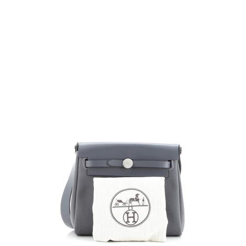 Pre-owned Hermes Hermes Herbag Zip Toile And Leather 20 In Gray