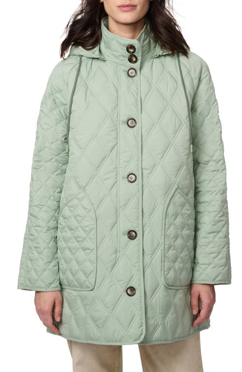 Shop Bernardo Diamond Quilted Hooded Liner Jacket In Green