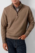 David Donahue Smythson Cotton Blend Quarter Zip Sweater