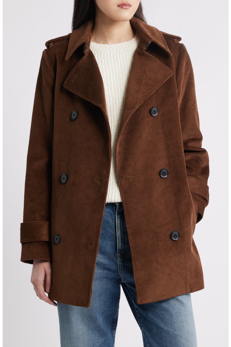 Belted Corduroy Trench Coat, Alternate, color, MOCHA