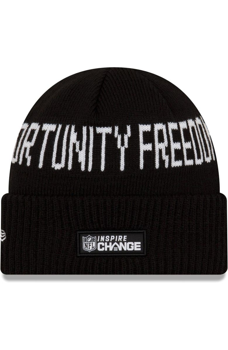 New Era Men's New Era Black Tampa Bay Buccaneers Team Social Justice Cuffed Knit Hat, Alternate, color, 