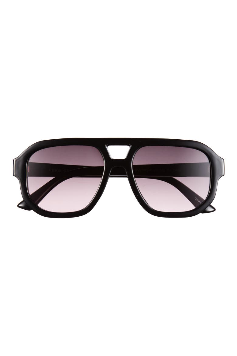 128mm Gradient Aviator Sunglasses, Main, color, BLACK