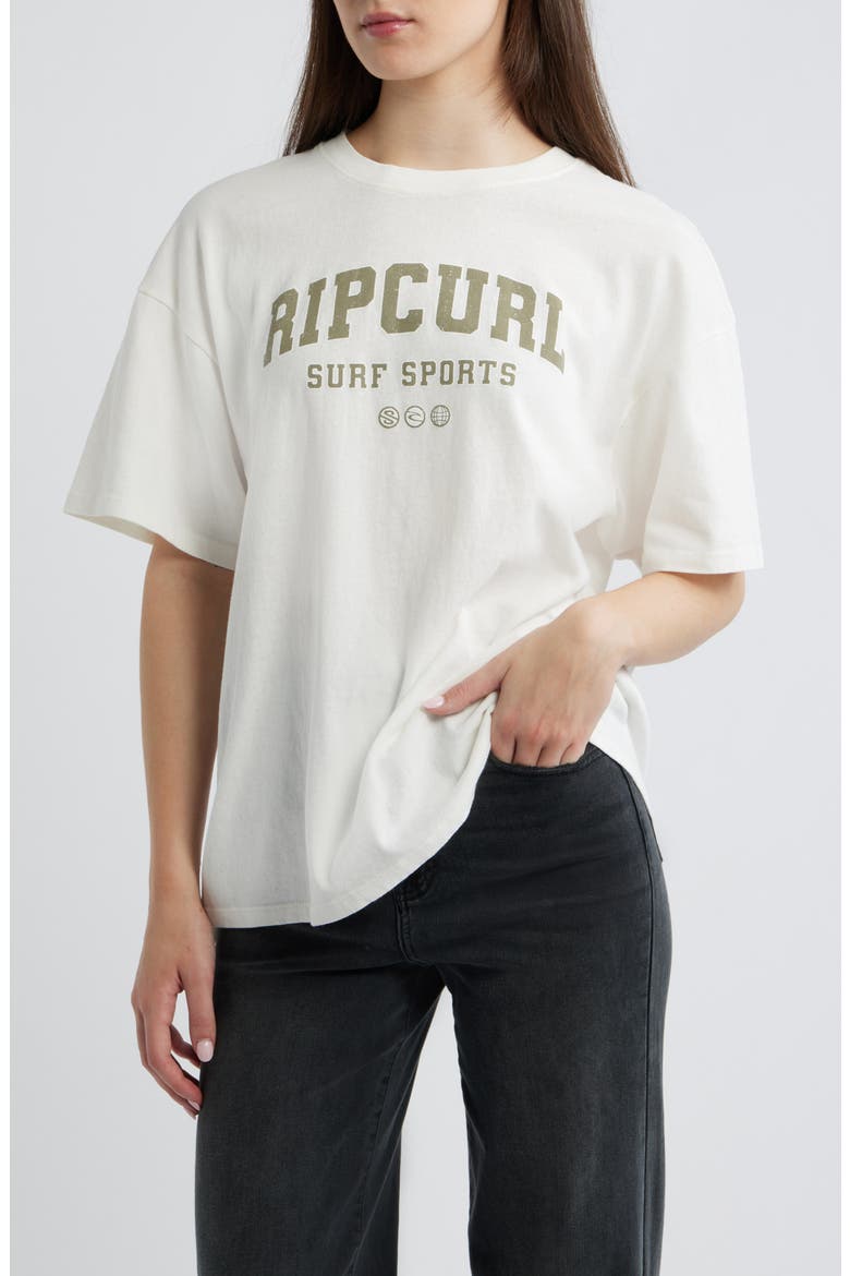 Varsity Sports Graphic Heritage Tee, Main, color, BONE/ KHAKI