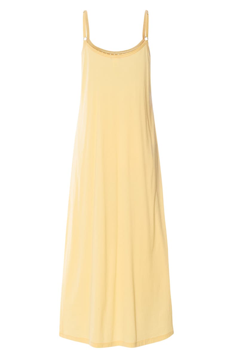 Hanro Juliet Pleat Neck Cotton Nightgown, Alternate, color, Vanilla Highlight