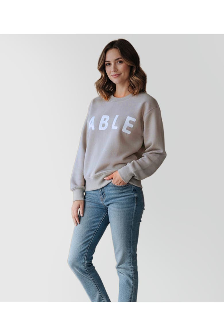 Soft Crew Sweatshirt Bone, Main, color, Bone