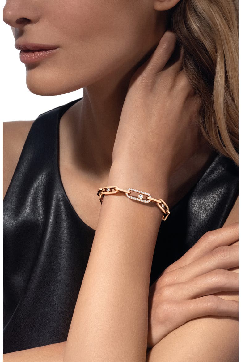 Move Link Diamond Bracelet, Alternate, color, YELLOW GOLD