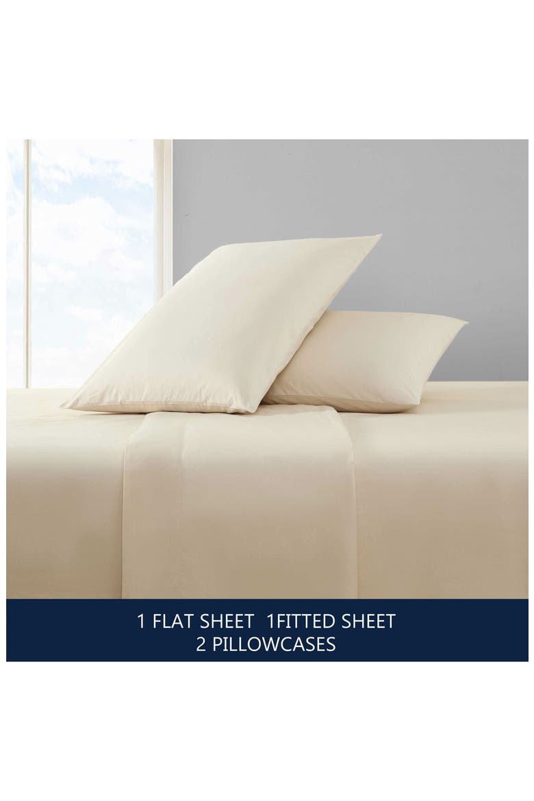 Bayview Solid 200 Thread Count Cotton Percale Sheet Set, Alternate, color, MEDIUM BEIGE