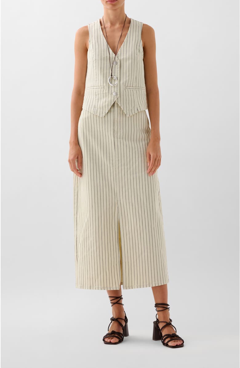 Scalpers Denim Stripes Skirt, Alternate, color, Ecrustripes