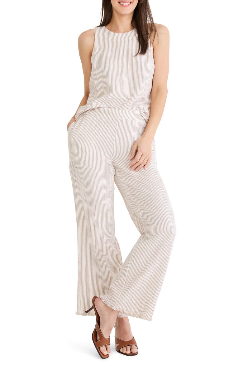 Pinstripe Cotton Blend Gauze Tank, Alternate, color, NEUTRAL MIX