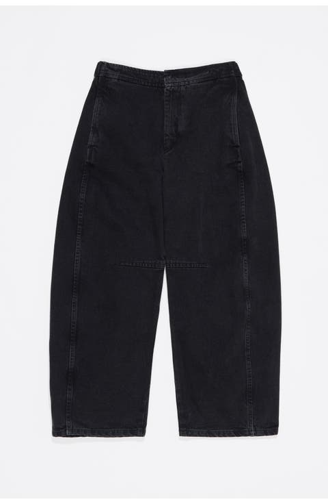 Barrel Cut Ankle Jeans