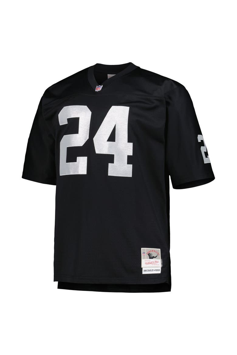 Men's Mitchell & Ness Charles Woodson Black Las Vegas Raiders Big & Tall 1998 Retired Player Replica Jersey, Alternate, color, Black