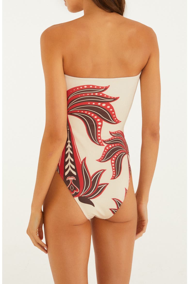 Ainika Garden Strapless One-Piece Swimsuit, Alternate, color, RED