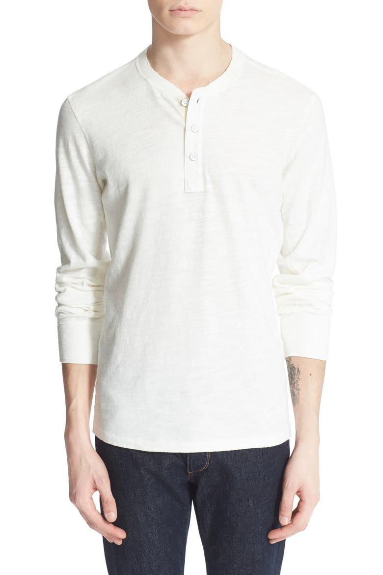 Classic Slim Fit Henley, Main, color, WHITE