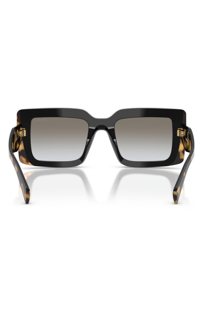 Prada 53mm Rectangular Sunglasses, Alternate, color, Black/ Tortoise / Grey