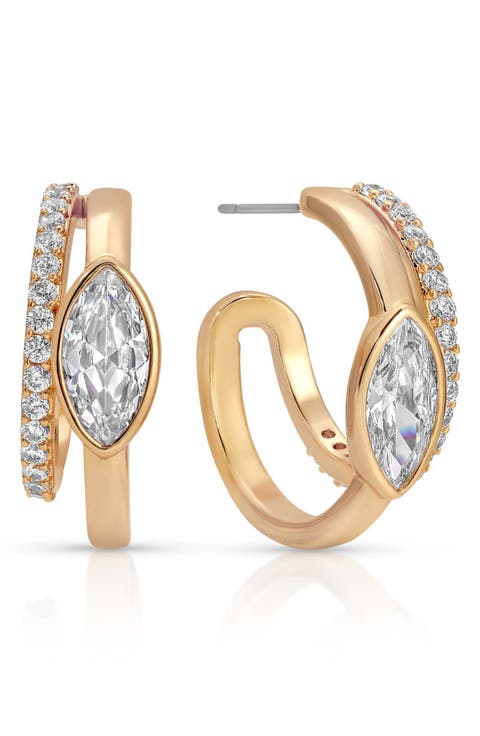 Marquise Double Hoop Earrings