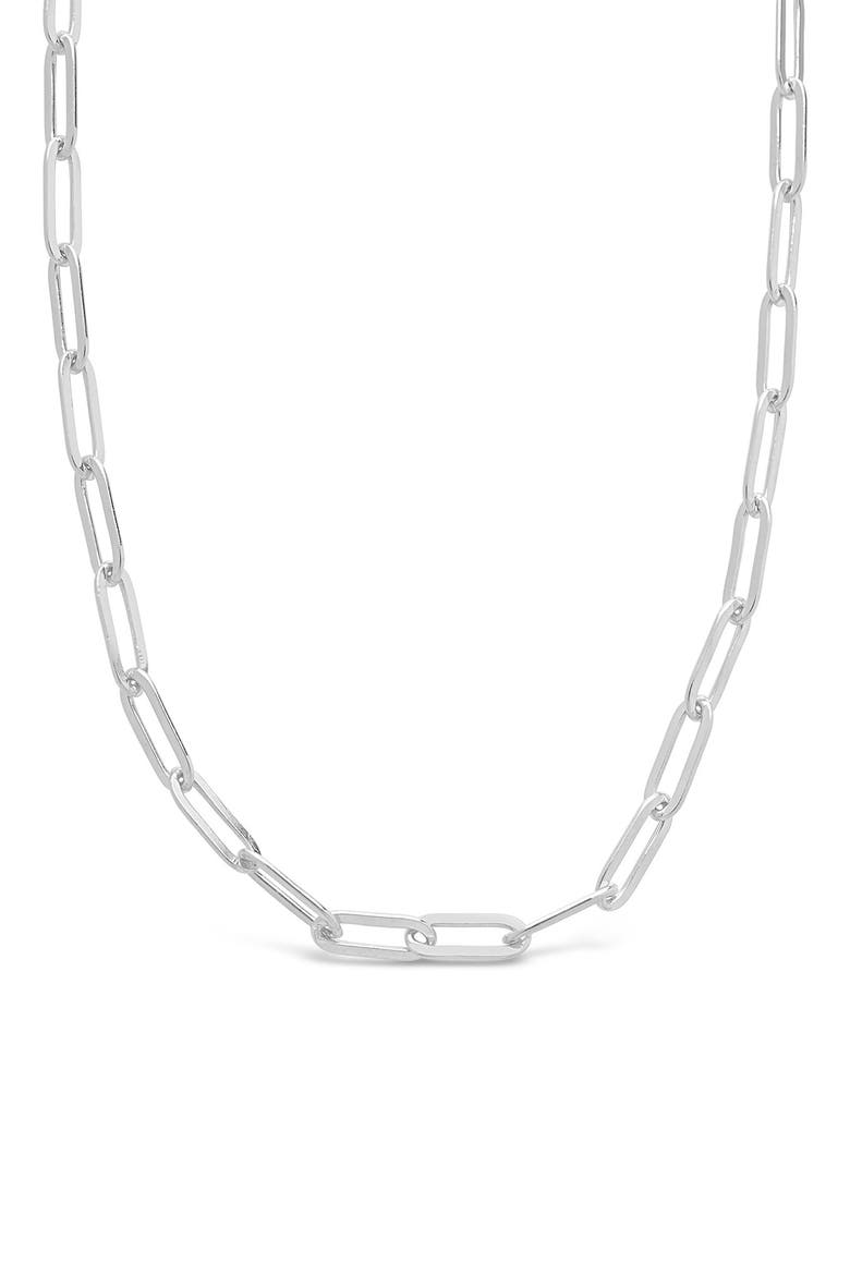 14K Gold Plated Small Link Necklace, Alternate, color, SILVER