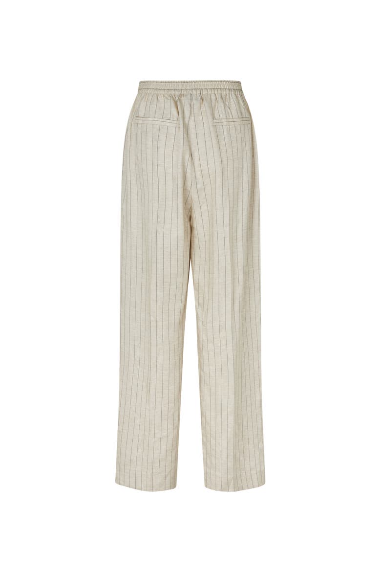 Mapippie Linen-Blend Pinstripe Trousers, Alternate, color, Fog