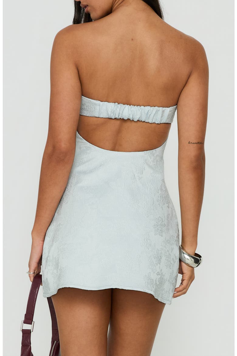 Dakhoda Strapless Floral Minidress, Alternate, color, LIGHT BLUE