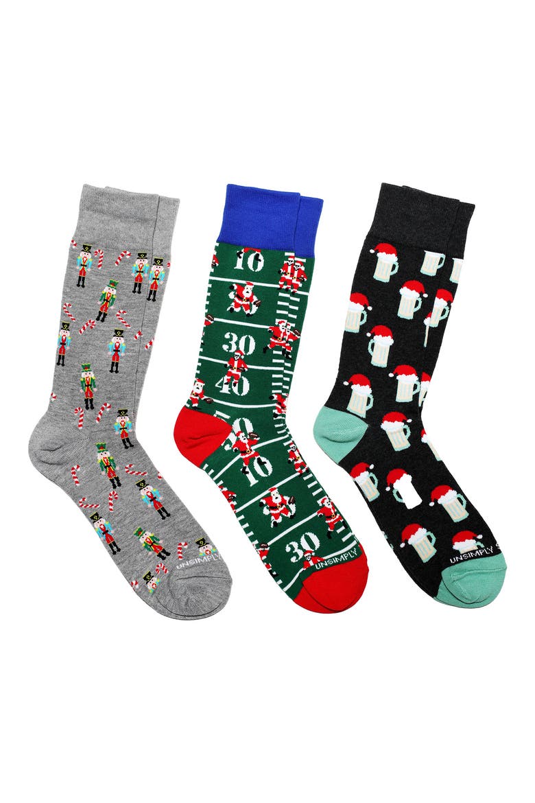 Assorted 3-Pack of Crew Socks, Main, color, MULTI COLOR
