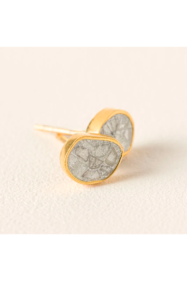 Sliced Raw Diamond Stud Earrings by Shana Gulati, Alternate, color, Gold / Off-white