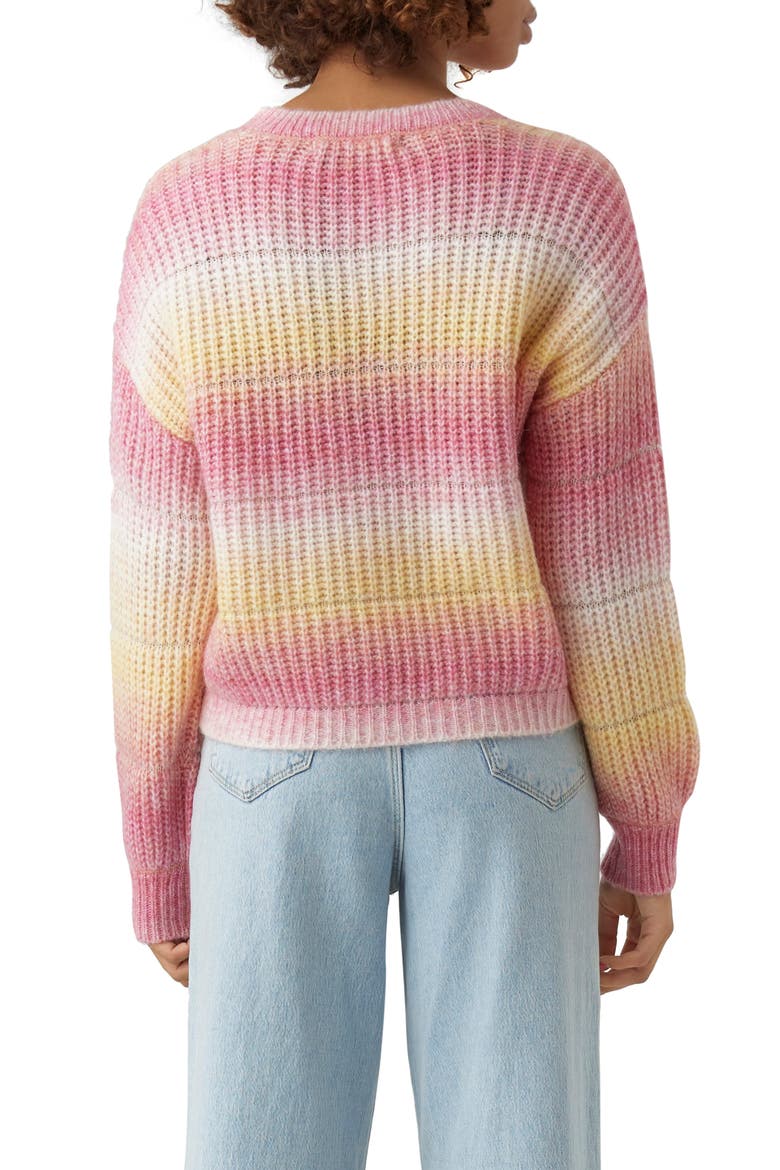 Begonia Ombré Stripe Sweater, Alternate, color, GOLDEN CREAM