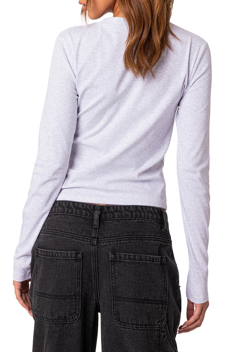 EDIKTED Billiard Long Sleeve Graphic T-Shirt, Alternate, color, Gray-Melange