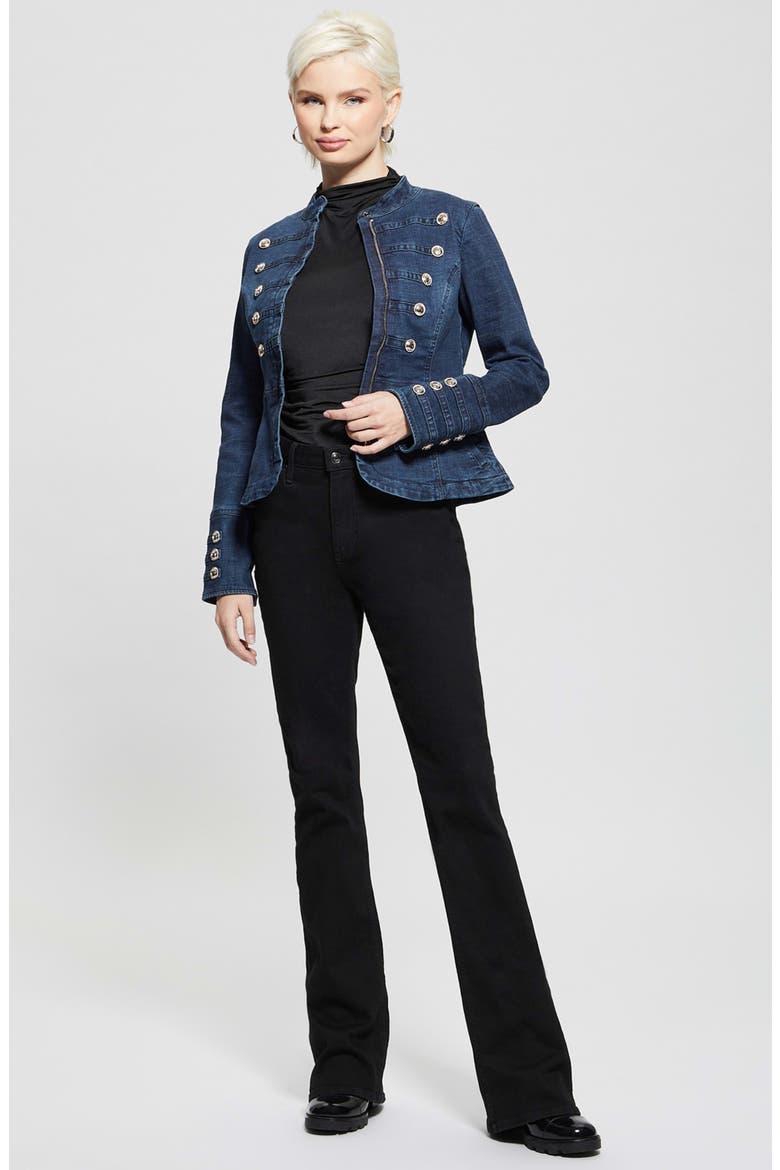 Clash Marching Denim Jacket, Alternate, color, BLUE