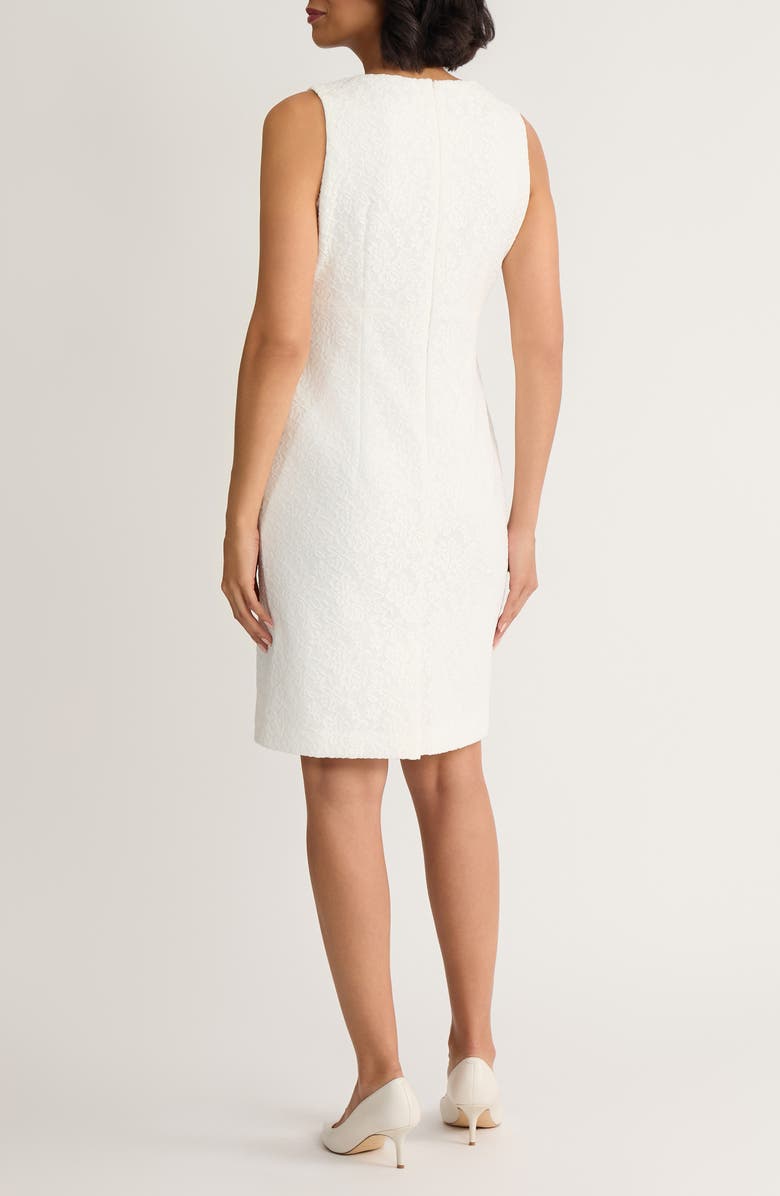 KASPER Empire Waist Lace Sheath Dress, Alternate, color, Lily White