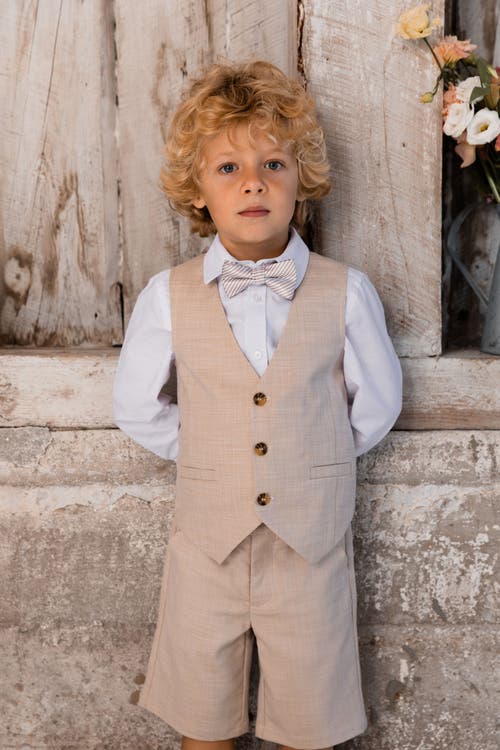 DEUX PAR DEUX DEUX PAR DEUX LITTLE BOY'S SLANT POCKET BERMUDA SHORTS LIGHT TAUPE 