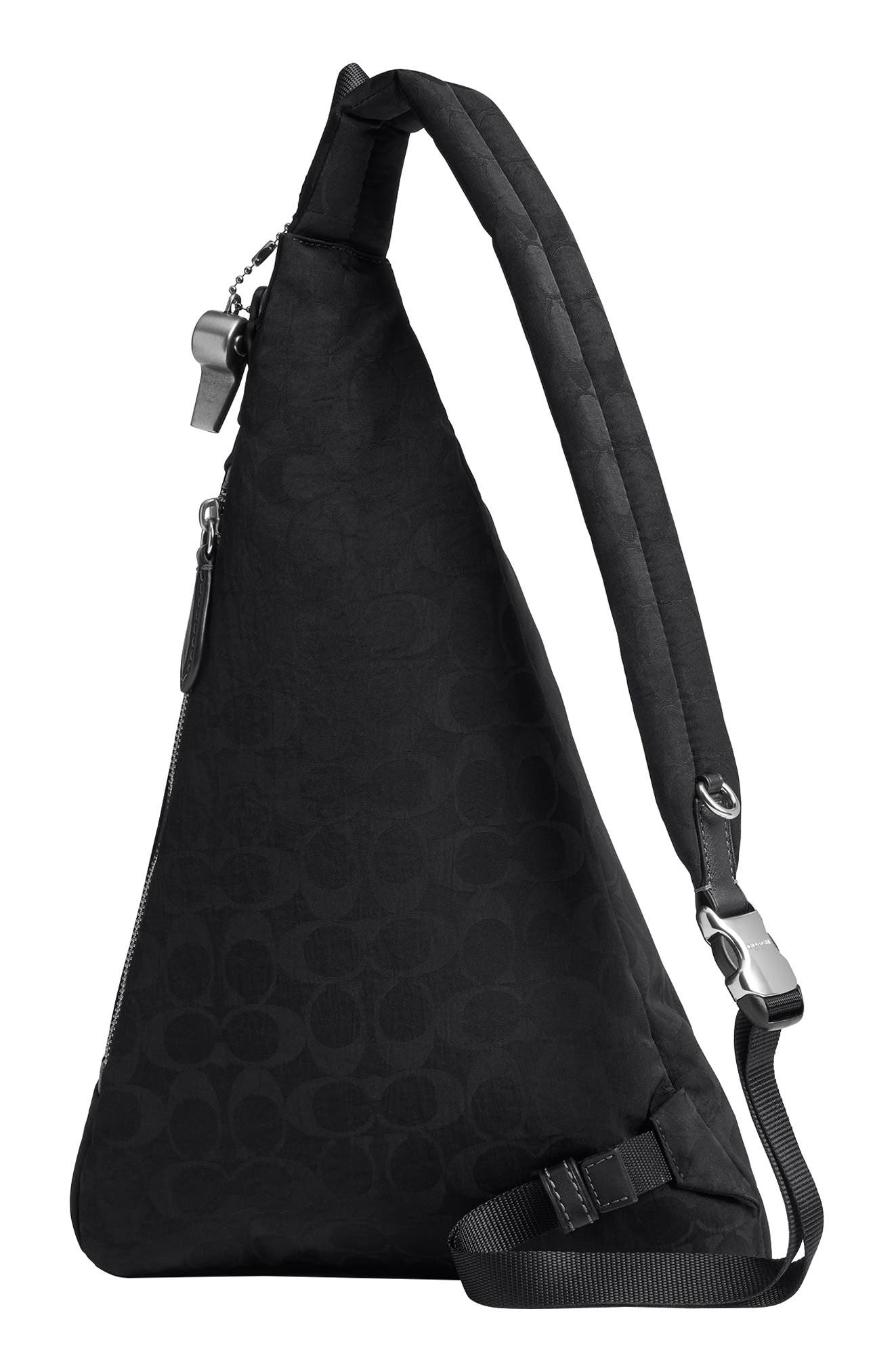 COACH Lachlan Sling in Signature Nylon, Alternate, color, Black