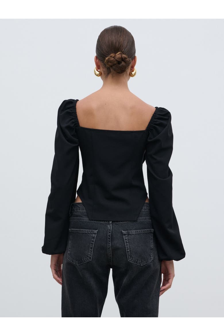 Jemima Exaggerated Bow Top, Alternate, color, Black