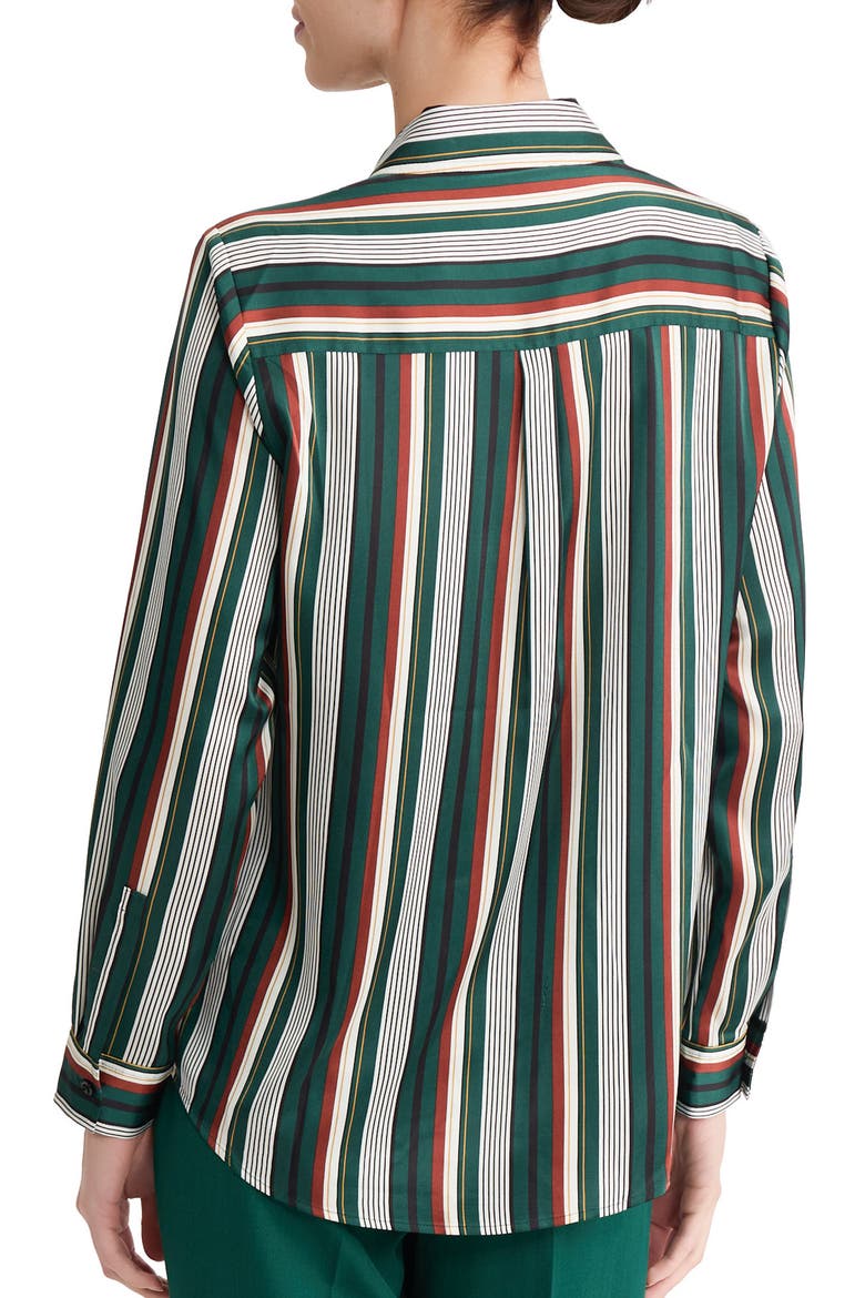 Striped Long Sleeve Button Down Shirt, Alternate, color, EVERGREEN MULTI