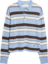 JW Anderson Stripe Cotton & Wool Blend Rugby Polo