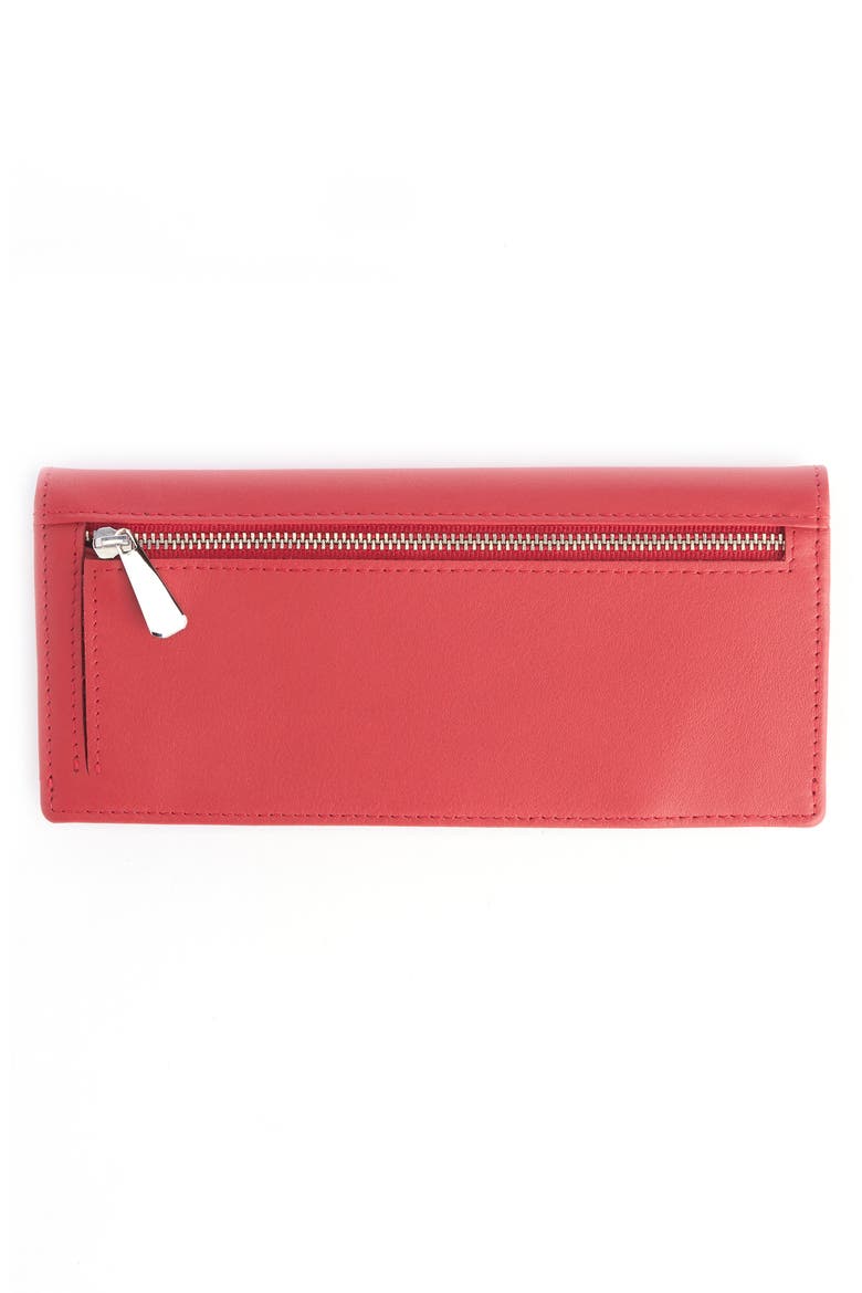 RFID Blocking Leather Clutch Wallet, Alternate, color, RED