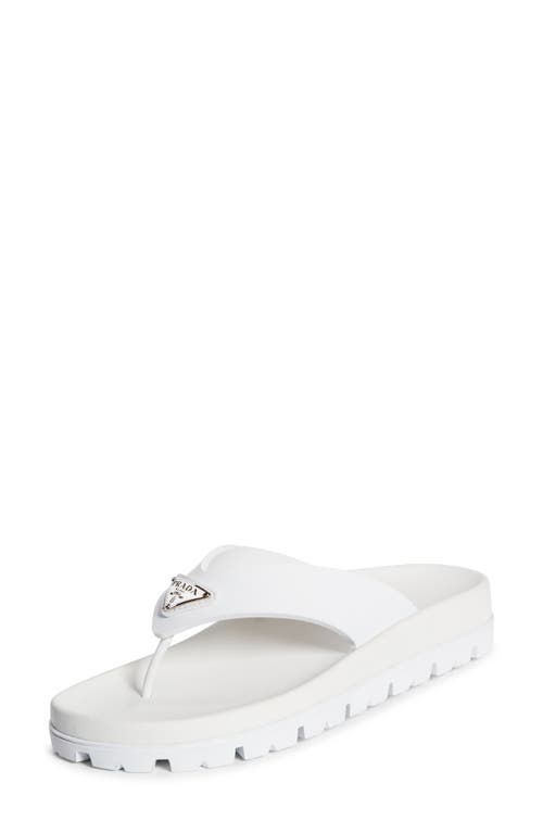 Shop Prada Lug Sole Flip Flop In Bianco